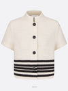 Mariniere Cotton Knit Short Sleeve Jacket Black White - DIOR - BALAAN 2