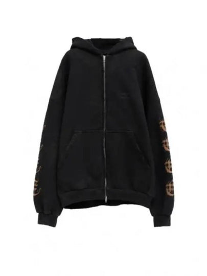 Heavy Metal Oversized Zip-Up Hoodie Black - BALENCIAGA - BALAAN 2