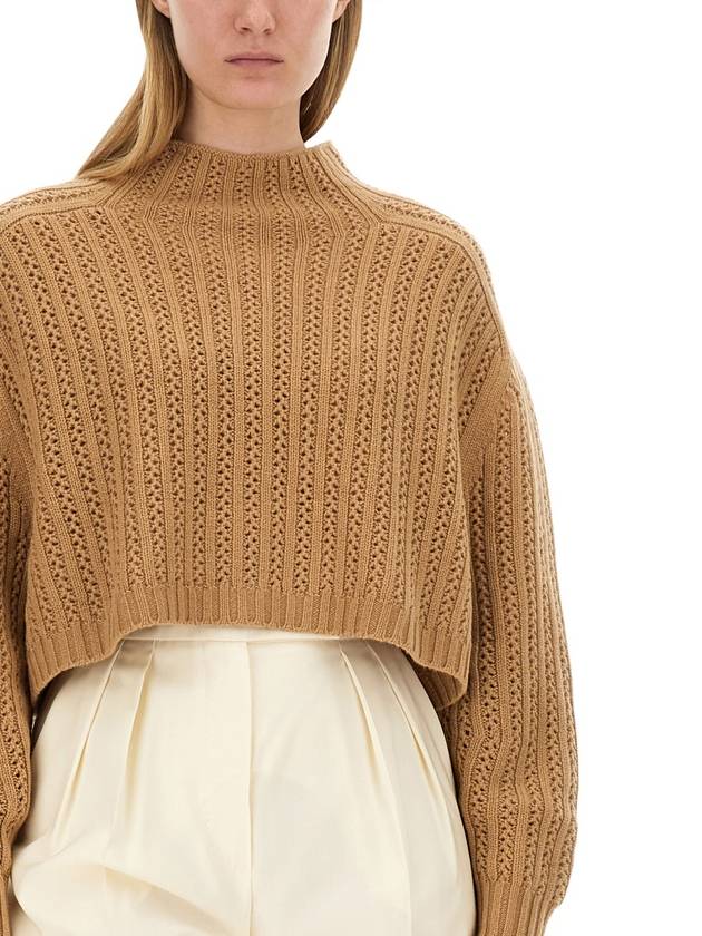 Hodeida wool knit top beige - MAX MARA - BALAAN 5