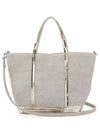 Women's Cabas Small Linen Tote Bag Sable - VANESSA BRUNO - BALAAN 2