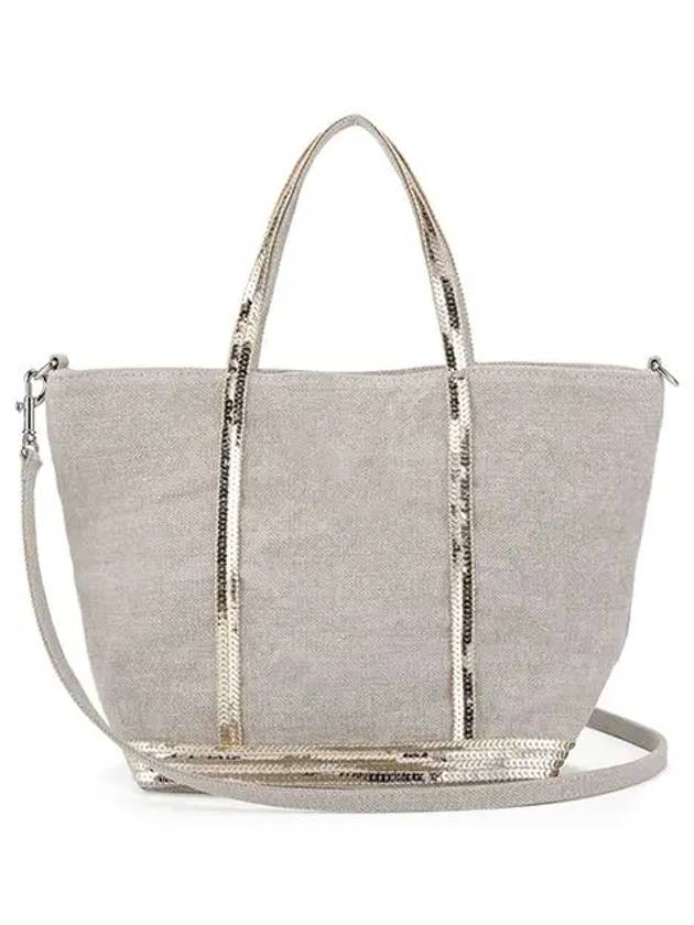 Women's Cabas Small Linen Tote Bag Sable - VANESSA BRUNO - BALAAN 2