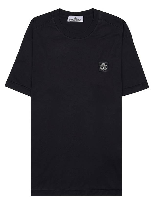 Logo Patch Short Sleeves T-Shirt Black - STONE ISLAND - BALAAN 9