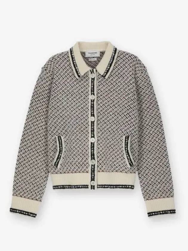 Spread Collar Tweed Virgin Wool Bomber Jacket - THOM BROWNE - BALAAN 2