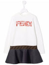 Kids Embroidered Logo Cotton Dress JFB473 AEZQ F0ZNM - FENDI - BALAAN 2