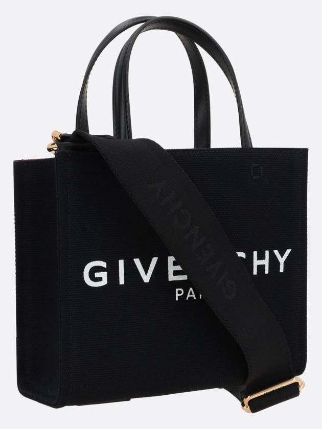 Mini G-Tote Shopping Bag In Canvas Black - GIVENCHY - BALAAN 3