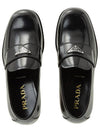 Men's Triangle Logo Leather Loafers Black - PRADA - BALAAN 7