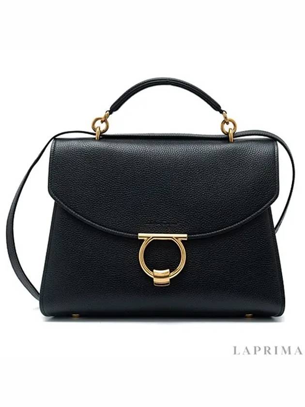 Margot Gancini Shoulder Bag Black - SALVATORE FERRAGAMO - BALAAN 4