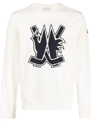 Hockey Logo Patch Sweatshirt White - MONCLER - BALAAN 1