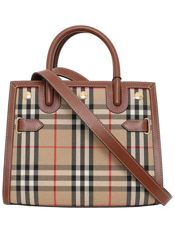 Mini Vintage Check Title Tote Bag Beige - BURBERRY - BALAAN 1