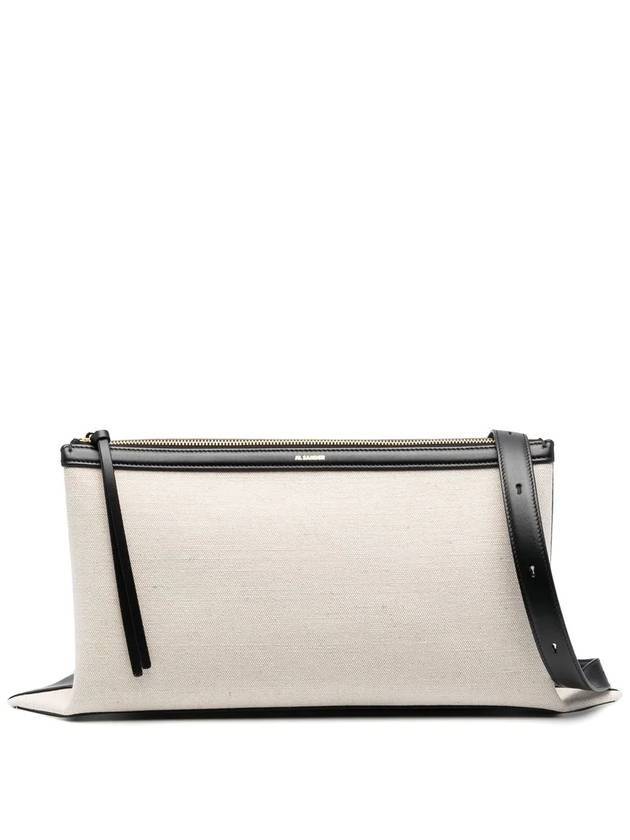 Empire Medium Square Cotton Shoulder Bag Ivory - JIL SANDER - BALAAN 2