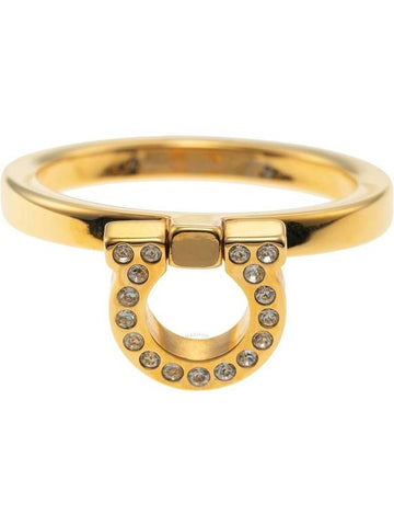 Ferragamo Ladies Yellow Gancini Crystals Ring - SALVATORE FERRAGAMO - BALAAN 1