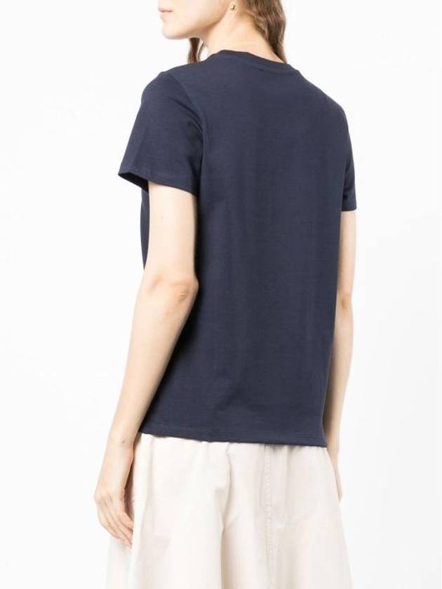 Denise Embroidered Short Sleeve T-shirt Navy - A.P.C. - BALAAN 6