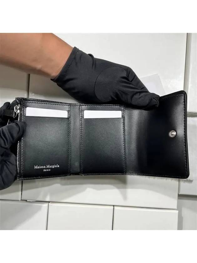 Stitch Leather Tri-Fold Half Wallet Black - MAISON MARGIELA - BALAAN 8