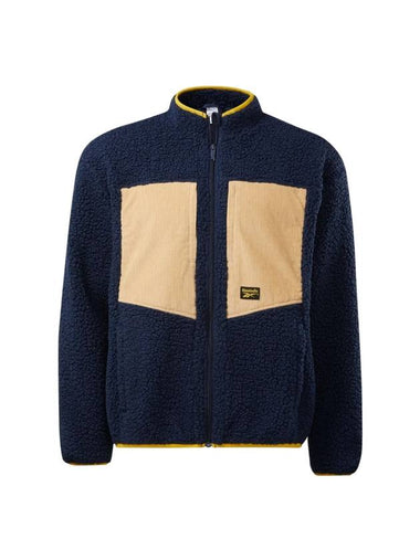 Classic Sherpa Zip Up Jacket Navy - REEBOK - BALAAN 1