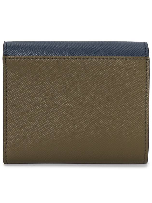 Saffiano Tri-Fold Half Wallet Navy - MARNI - BALAAN 3