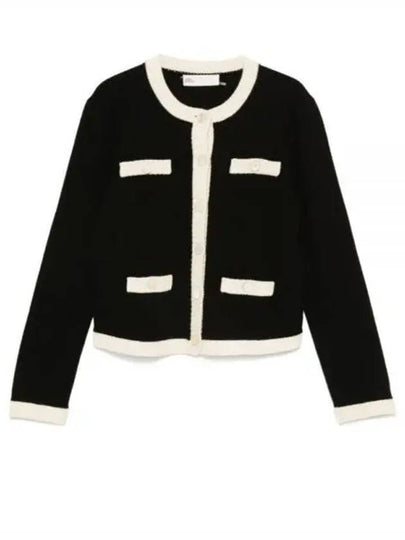 Kendra Cardigan Black White - TORY BURCH - BALAAN 2