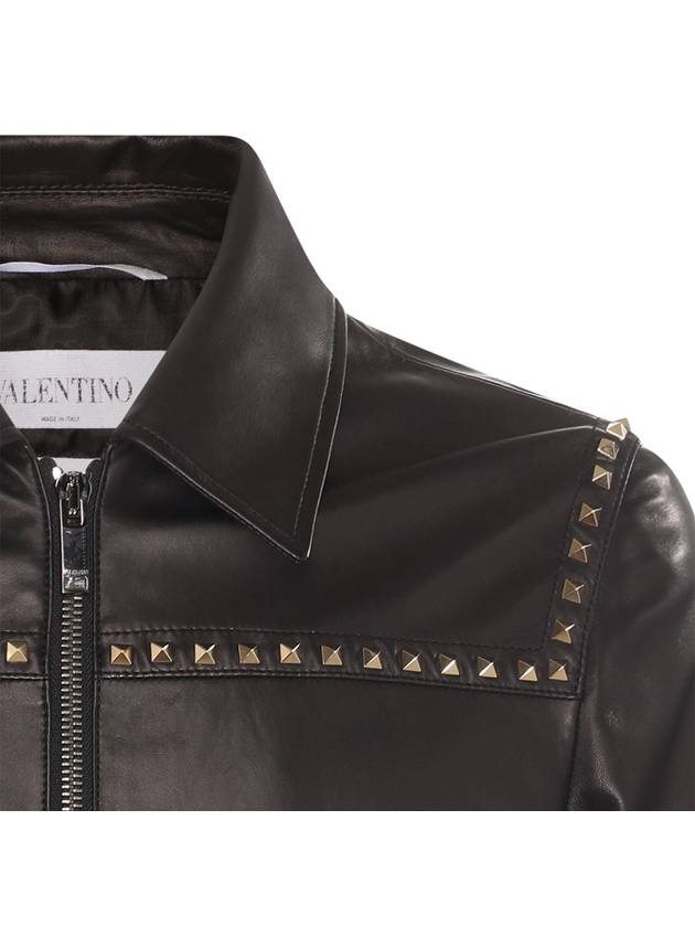 Black Leather Jacket 3V3NAA957YM0NO B0560955579 - VALENTINO - BALAAN 4