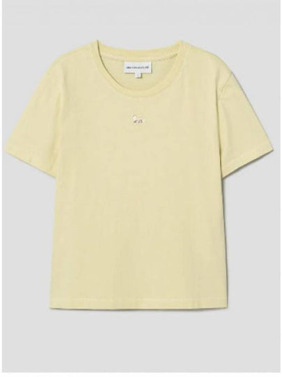 Baby Fox Patch Baby Short Sleeve T-Shirt Chalk Yellow - MAISON KITSUNE - BALAAN 2