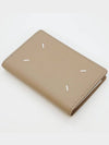 Stitched Bi-Fold Leather Card Wallet Beige - MAISON MARGIELA - BALAAN 6