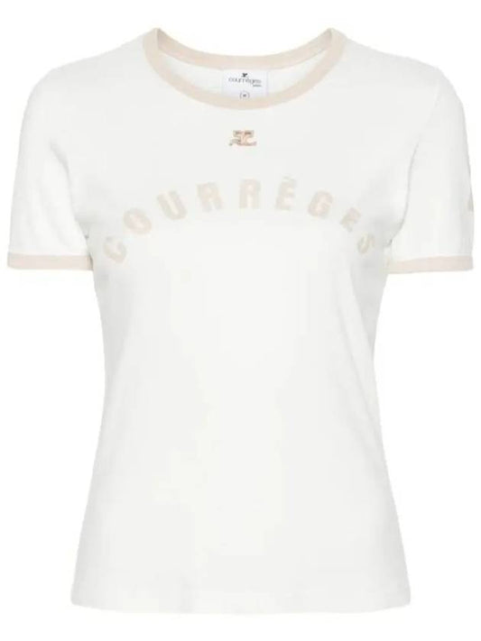 Logo Print Short Sleeve T-shirt White - COURREGES - BALAAN 2