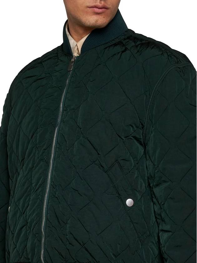 Quilted Zip-Up Bomber Jacket Green - BURBERRY - BALAAN 5