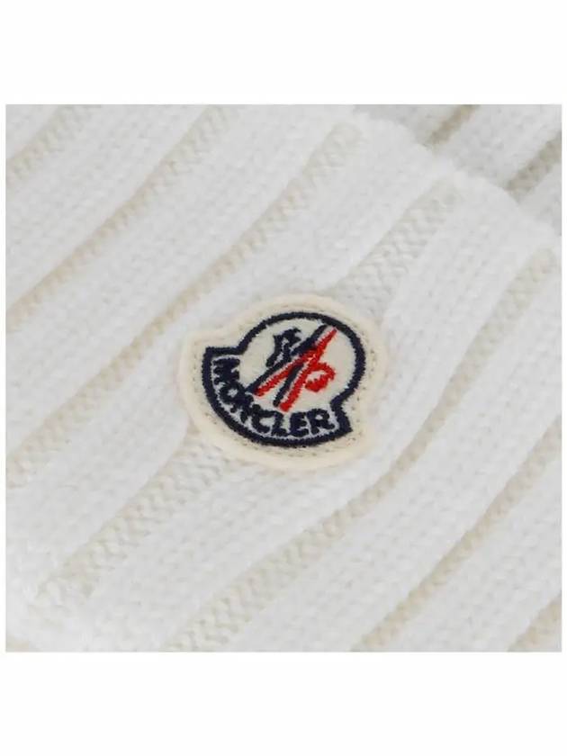 3B00013 A9327 034 Logo Patch Ribbed Knit Beanie - MONCLER - BALAAN 5