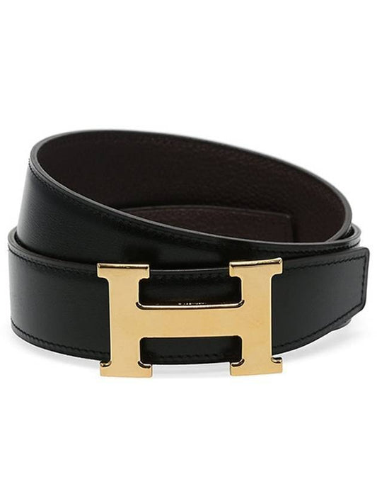 Reversible Leather Strap 32mm Belt Black - HERMES - BALAAN 1