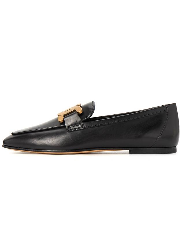 Kate Metal Logo Leather Loafers Black - TOD'S - BALAAN 5