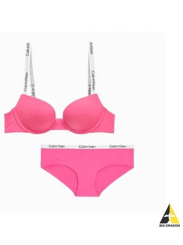 UNDERWEAR Women s Tailored Logo AF Push up Bra Set Fuchsia Rose - CALVIN KLEIN - BALAAN 1