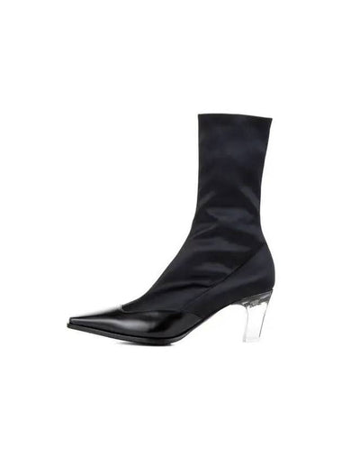 Women s Stretch Satin Ankle Boots Black - GIORGIO ARMANI - BALAAN 1