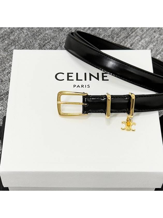 Taurillon Leather Elegant Charm 1 Belt Black - CELINE - BALAAN 3