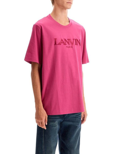 t-shirt with embroidered logo design - LANVIN - BALAAN 2