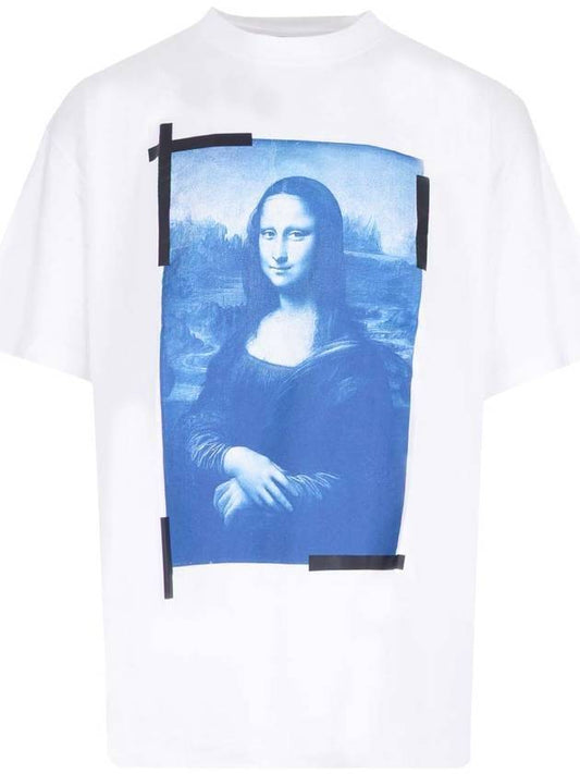 Mona Lisa Print Overfit Short Sleeve T-Shirt - OFF WHITE - BALAAN 1