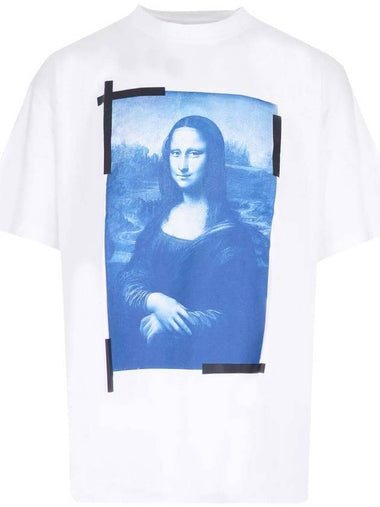 Mona Lisa Print Overfit Short Sleeve T-Shirt White - OFF WHITE - BALAAN 1