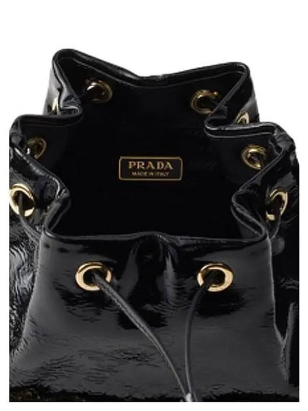 Duet Naplak Patent Leather Bucket Bag Black - PRADA - BALAAN 6