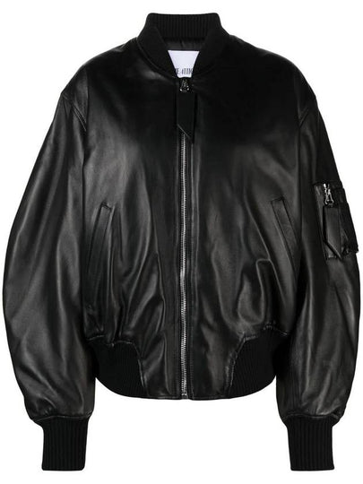 Anja Leather Bomber Jacket Black - THE ATTICO - BALAAN 2