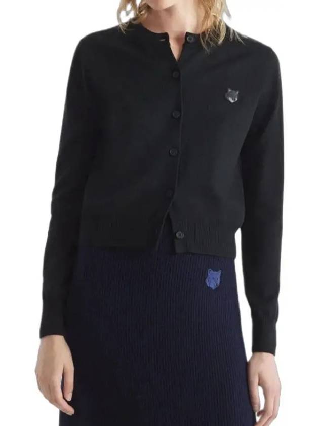 Bold Fox Head Patch Regular Cardigan Black - MAISON KITSUNE - BALAAN 6