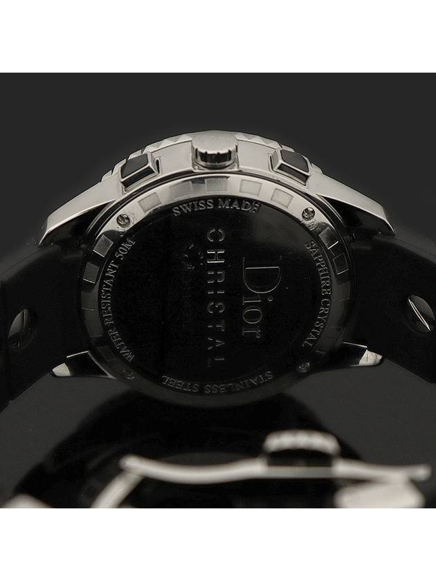 CD114317 39MM Steel Quartz Black Chrono CHRISTAL Crystal Rubber Band Unisex Watch - DIOR - BALAAN 6