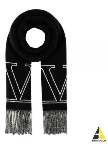 5Y0ER033 ZSY 0NI 5Y2ER033 V logo wool cashmere muffler - VALENTINO - BALAAN 1