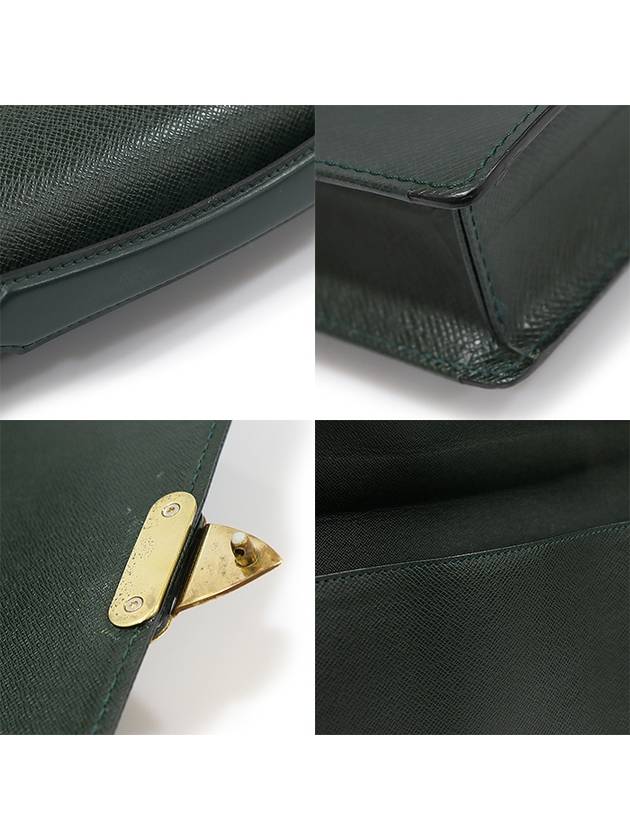 M30074 Green Taiga Leather Gold Plated Servier Corrad Briefcase - LOUIS VUITTON - BALAAN 6