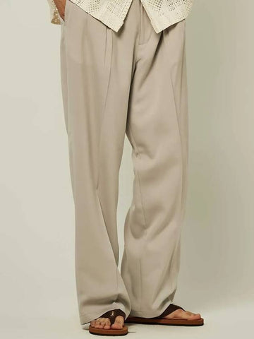 Two Tuck Linenlike Wide Slacks - TRADCLUB - BALAAN 1