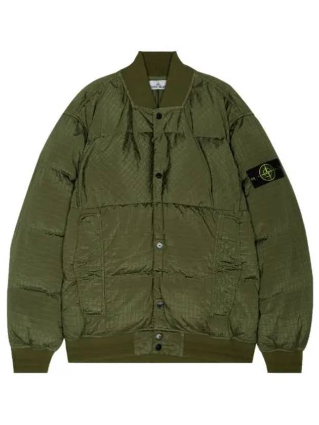 Macro Ripstop Nylon Metal Down Jacket Olive - STONE ISLAND - BALAAN 2