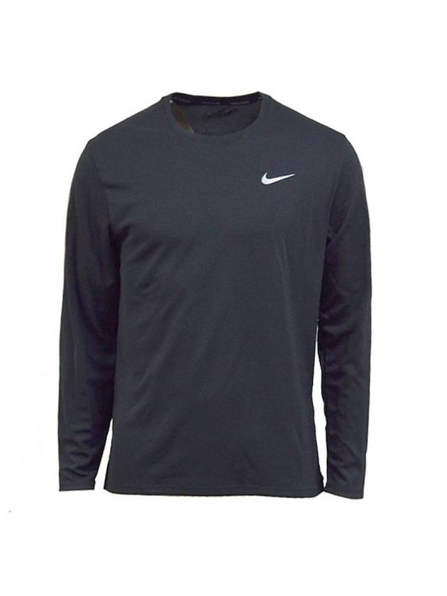 Miler Dri Fit UV Long Sleeve T-Shirt Black - NIKE - BALAAN 1