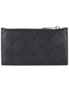 Weaving Pattern Zipper Card Wallet Black - BOTTEGA VENETA - BALAAN 4