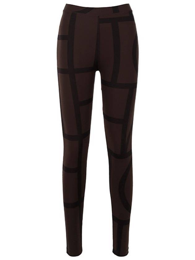 Monogram Motif Leggings Mocha - TOTEME - BALAAN 2