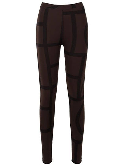 Monogram Motif Leggings Mocha - TOTEME - BALAAN 2