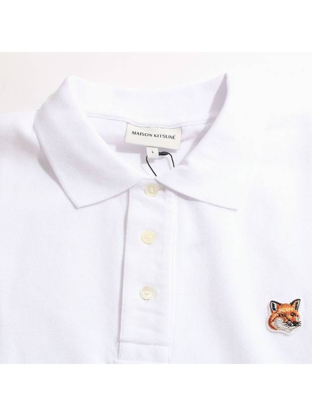 Fox Head Patch Cotton Polo Shirt White - MAISON KITSUNE - BALAAN 5