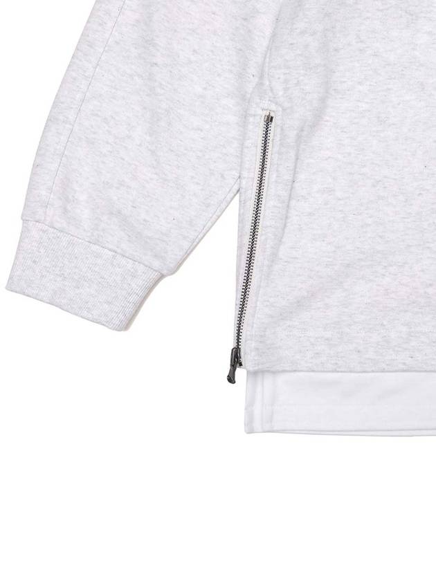 Side Zipper Sweatshirts White Melange Grey - THE GREEN LAB - BALAAN 6