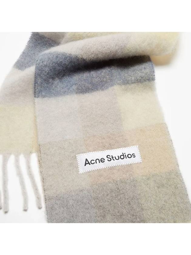 Check Mohair Muffler Vanilla Beige Lavender - ACNE STUDIOS - BALAAN 3