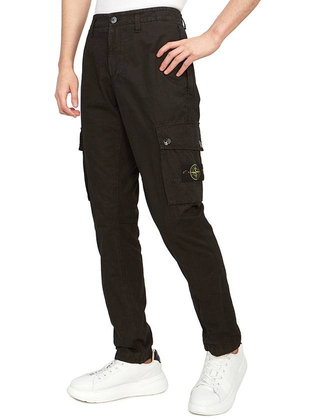 Wappen Patch Old Treatment Slim Fit Cargo Straight Pants Black - STONE ISLAND - BALAAN 5